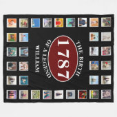 Couverture Polaire Ajouter Nom Année Et Photos Anniversaire (Devant (Horizontal))