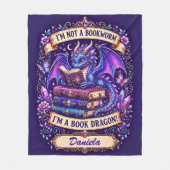 Couverture Polaire Ajouter Nom, Dragon de Livre Violet Bleu (Devant)