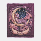 Couverture Polaire Ajouter Nom Dragon Rose Dormant sur la Lune (Devant)
