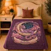 Couverture Polaire Ajouter Nom Dragon Rose Dormant sur la Lune