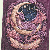 Couverture Polaire Ajouter Nom Dragon Rose Dormant sur la Lune