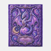 Couverture Polaire Ajouter Nom Effet 3D Galaxie Dragon Violet (Devant)