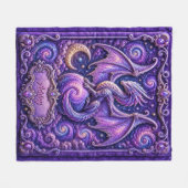 Couverture Polaire Ajouter Nom Effet 3D Galaxie Dragon Violet (Devant (Horizontal))