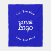 Couverture Polaire Ajouter un logo modifiable Royal Blue & White Text (Devant)