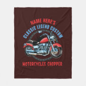 Couverture Polaire Ajouter un nom Classic Custom Red Motorcycle Chopp (Devant)