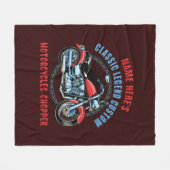 Couverture Polaire Ajouter un nom Classic Custom Red Motorcycle Chopp (Devant (Horizontal))