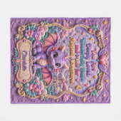 Couverture Polaire Ajouter un nom Effet 3D Dragon Bébé Violet (Devant (Horizontal))