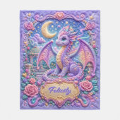 Couverture Polaire Ajouter un nom Effet 3D Dragon Bébé Violet (Devant)