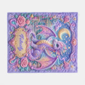 Couverture Polaire Ajouter un nom Effet 3D Dragon Bébé Violet (Devant (Horizontal))
