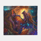 Couverture Polaire Ajouter un nom, Golden Red & Blue Iridescagon Drag (Devant (Horizontal))