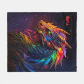 Couverture Polaire Ajouter un nom, Golden Red Iridescente Dragon (Devant (Horizontal))