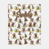 Couverture Polaire Ajouter un nom, Labrador Retriever Dog (Devant)