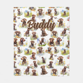 Couverture Polaire Ajouter un nom, Labrador Retriever Dog