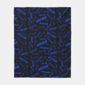 Couverture Polaire Ajouter un nom ou un mot | Bleu et noir (Devant)