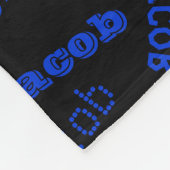 Couverture Polaire Ajouter un nom ou un mot | Bleu et noir (Coin)