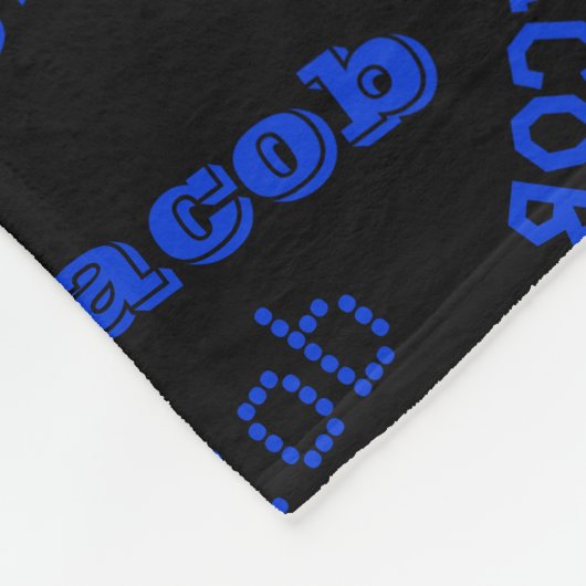 Couverture Polaire Ajouter un nom ou un mot | Bleu et noir (Coin)