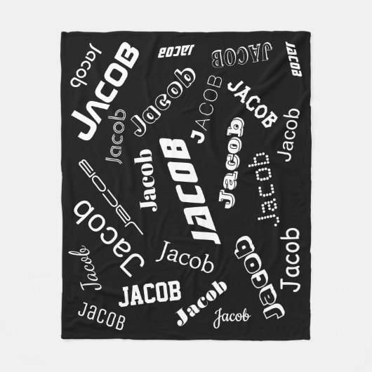 Couverture Polaire Ajouter un nom ou un mot | Noir et blanc (Devant)