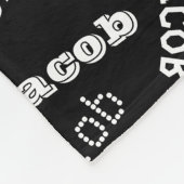 Couverture Polaire Ajouter un nom ou un mot | Noir et blanc (Coin)