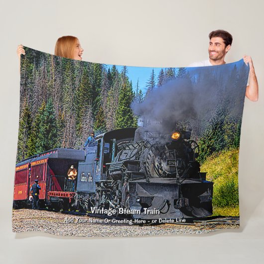 Couverture Polaire Ajouter un nom ou un texte, moteur de train à vape (En situation)