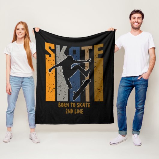 Couverture Polaire Ajouter un nom ou votre texte - SKATE Skateboarder (En situation)