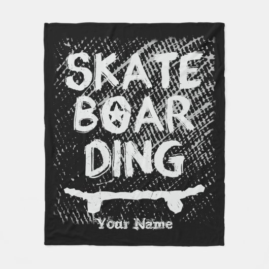 Couverture Polaire Ajouter un nom Scratched Skateboard (Devant)