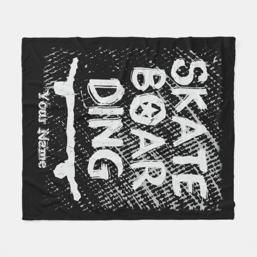 Couverture Polaire Ajouter un nom Scratched Skateboard (Devant (Horizontal))