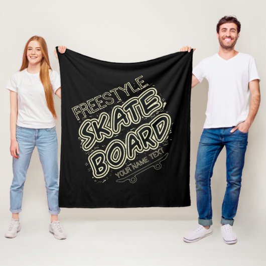 Couverture Polaire Ajouter un nom Style Ville Texte Plaque de patinag (En situation)