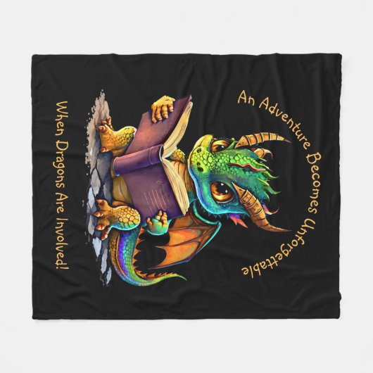 Couverture Polaire Ajouter un nom Texte, Aventure inoubliable, Dragon (Devant (Horizontal))