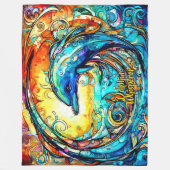 Couverture Polaire Ajouter un nom Texte Dauphin Abstrait Natation dan (Devant)