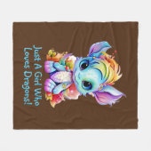 Couverture Polaire Ajouter un nom Texte - Juste une fille qui aime le (Devant (Horizontal))