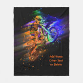 Couverture Polaire Ajouter un nom Texte (ou Supprimer) Motocross Bike (Devant)