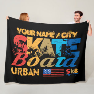 Couverture Polaire Ajouter un nom Ville Texte Patinage Urban SK8 Dist