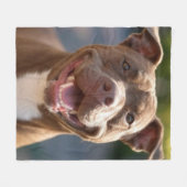 Couverture Polaire Ajouter une Personnaliser photo Pit Bull (Devant (Horizontal))