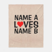 Couverture Polaire Ajouter vos noms - Nom Aime Nom du coeur           (Devant)