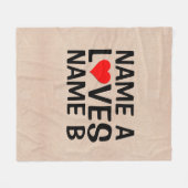 Couverture Polaire Ajouter vos noms - Nom Aime Nom du coeur           (Devant (Horizontal))