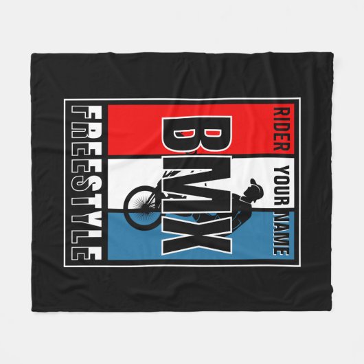 Couverture Polaire Ajouter Votre Nom BMX Freestyle Rider Sweat - shir (Devant (Horizontal))