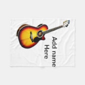 Couverture Polaire Ajouter votre nom texte brun acoustique guitare éd (Devant (Horizontal))