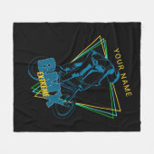 Couverture Polaire Ajouter Votre Nom Texte Extreme BMX Géométrique (Devant (Horizontal))