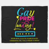 Couverture Polaire Ajouter Votre Texte, Chargement Gay pride, Rose Bl (Devant (Horizontal))