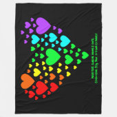 Couverture Polaire Ajouter votre texte, Coeur arc-en-ciel des coeurs (Devant)