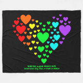 Couverture Polaire Ajouter votre texte, Coeur arc-en-ciel des coeurs (Devant (Horizontal))