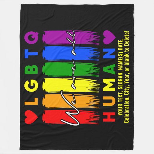 Couverture Polaire Ajouter Votre Texte, Nous Sommes Tous Humains LGBT (Devant)