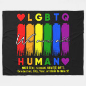 Couverture Polaire Ajouter Votre Texte, Nous Sommes Tous Humains LGBT (Devant (Horizontal))