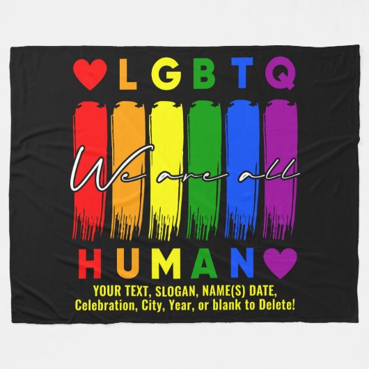 Couverture Polaire Ajouter Votre Texte, Nous Sommes Tous Humains LGBT (Devant (Horizontal))