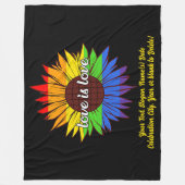 Couverture Polaire Ajouter Votre Texte, Rainbow Sunflower Love Is Lov (Devant)