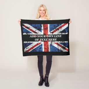 Couverture Polaire Ajouter votre texte sur le drapeau anglais Jeu d'o