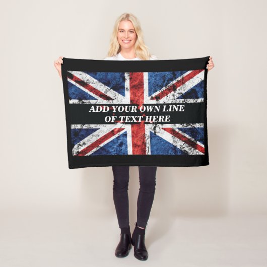 Couverture Polaire Ajouter votre texte sur le drapeau anglais Jeu d'o (En situation)
