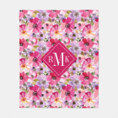 Couverture Polaire Ajoutez votre aquarelle d'été du monogramme | (Devant)