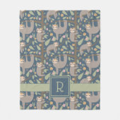 Couverture Polaire Ajoutez votre motif floral | mignon initial de (Devant)