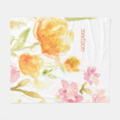 Couverture Polaire Ajoutez votre nom | Chanson florale I (Devant (Horizontal))